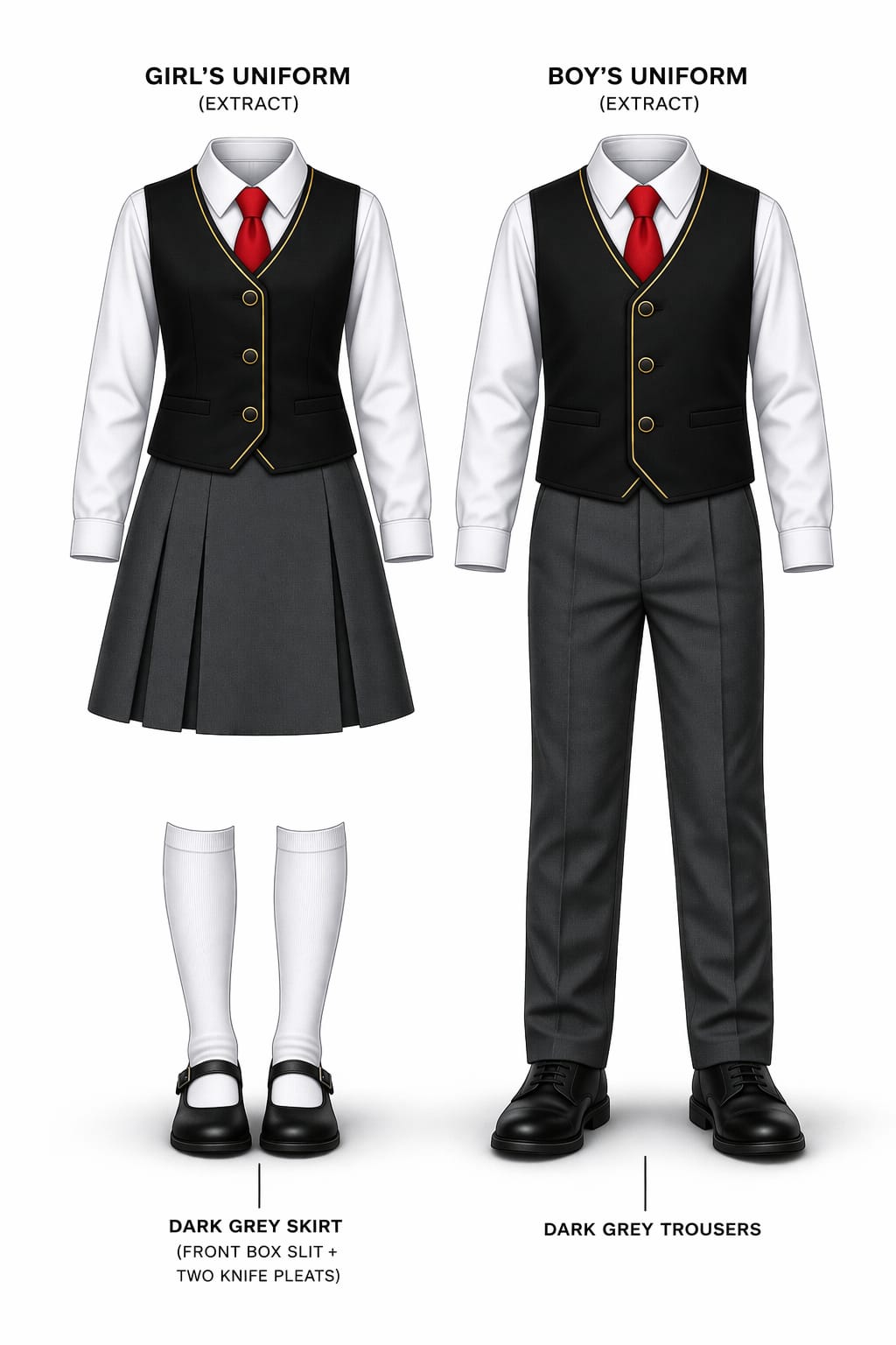 Girls and boys formal school uniform system designed for Lizar Schools